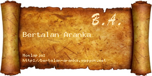 Bertalan Aranka névjegykártya