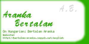 aranka bertalan business card